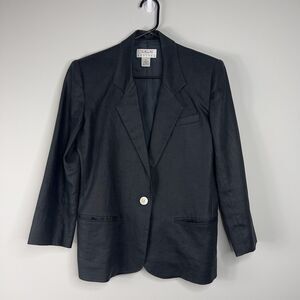 Talbots Petites 100% Linen Blazer Size 2 Fully Lined Preppy Classic